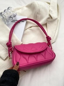 Dập nổi Hình học Đập nhẹ Cái túi - Màu Hồng Tươi - Xem 4