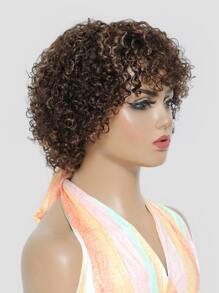 女士短卷发真人发假发，挑染3/30色真人发假发，机织假发 - S3/30 - 查看 4