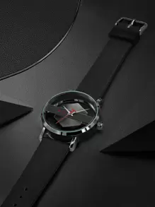 TOMI 1 块透明简约石英表，作为返校学生的礼物 - 黑色 - 查看 5