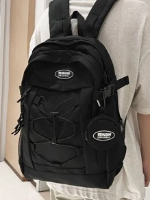 Balo chống thấm nước, di động, có dây rút trang trí, có ví đựng tiền xu, Balo cho học sinh mới, Túi đeo vai dung tích lớn, Balo cho học sinh trung học cơ sở tại khuôn viên trường, Đồ dùng học tập, Balo đi học, Cặp đi học, Balo đi học, Balo đi học, Balo đi học, Balo đi học, Cặp sách đi học, Balo lớn, Balo đi học, Túi đi học, Nhẹ, Phù hợp cho nữ sinh viên đại học, Tân binh & Nhân viên văn phòng, Hoàn hảo cho ngày đầu tiên đi học, Đại học, Trung học cơ sở, Trung học phổ thông - màu đen - Xem 1