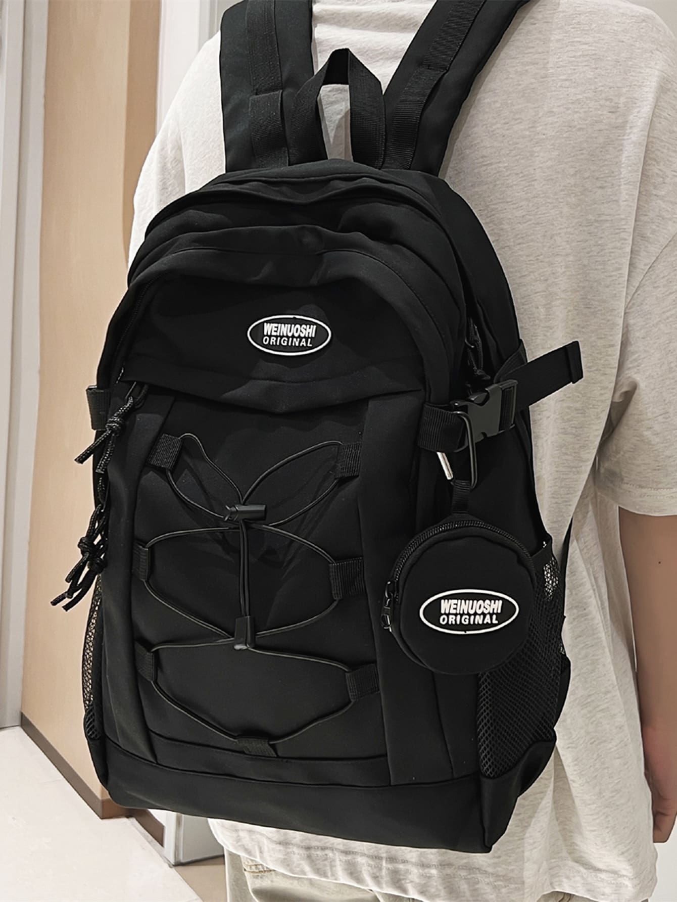 Balo chống thấm nước, di động, có dây rút trang trí, có ví đựng tiền xu, Balo cho học sinh mới, Túi đeo vai dung tích lớn, Balo cho học sinh trung học cơ sở tại khuôn viên trường, Đồ dùng học tập, Balo đi học, Cặp đi học, Balo đi học, Balo đi học, Balo đi học, Balo đi học, Cặp sách đi học, Balo lớn, Balo đi học, Túi đi học, Nhẹ, Phù hợp cho nữ sinh viên đại học, Tân binh & Nhân viên văn phòng, Hoàn hảo cho ngày đầu tiên đi học, Đại học, Trung học cơ sở, Trung học phổ thông - màu đen - Xem 1