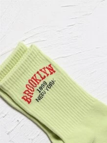 Calcetines de tripulación con estampado de letra - Ver 3