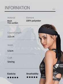 Banda de pelo deportivo - Negro - Ver 8