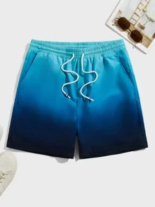 Manfinity VCAY Bóng Eo dây rút Quần short - Màu xanh lam - Xem 1