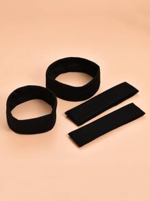 4 件黑色沐浴头带，简约纯色头带，适合锻炼、睡眠、健身、慢跑、瑜伽、面部化妆头带，适合浴室返校