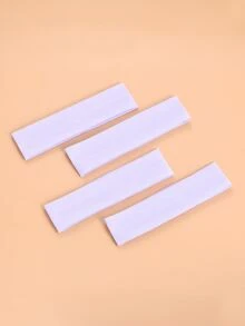 4入組簡約白色浴室髮帶浴用滌綸編織髮帶