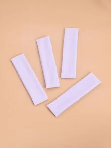 4入組簡約白色浴室髮帶浴用滌綸編織髮帶