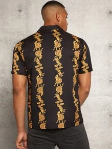 Manfinity RebelGame Hombres Camisa con estampado floral - Multicolor - Ver 2