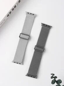 2 件套弹性尼龙单圈表带，兼容 表带 49 毫米 46 毫米 45 毫米 44 毫米 42 毫米 41 毫米 40 毫米 38 毫米 男女款，灰色柔软尼龙弹性编织表带，兼容 Series Ultra SE 11 10 9 8 7 6 5 4 3 2 1，可作为返校学生的礼物 - 灰色 - 查看 2
