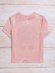 Leopard & Figure Graphic Tee - Baby Pink - View 2