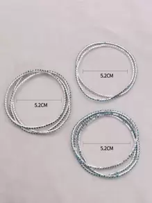 8pcs/Set 2mm Ultra-Thin Crystal Bracelet, Multicolor Minimalist Versatile Women's Bracelet, Suitable For Vacation, Party, Gathering