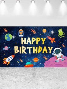 Tiệc sinh nhật chủ đề không gian bên ngoài vải nền - Nhiều màu - Xem 2