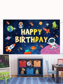 Tiệc sinh nhật chủ đề không gian bên ngoài vải nền - Nhiều màu - Xem 3