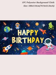 Tiệc sinh nhật chủ đề không gian bên ngoài vải nền - Nhiều màu - Xem 4