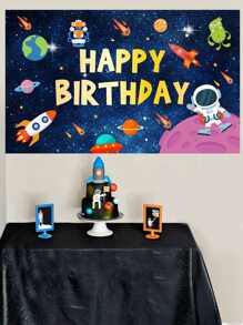 Tiệc sinh nhật chủ đề không gian bên ngoài vải nền - Nhiều màu - Xem 5