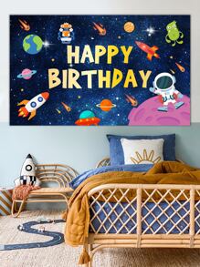 Tiệc sinh nhật chủ đề không gian bên ngoài vải nền - Nhiều màu - Xem 6