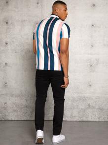 Manfinity RebelGame Men Block Striped Shirt - Multicolor - View 2