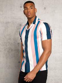 Manfinity RebelGame Men Block Striped Shirt - Multicolor - View 3