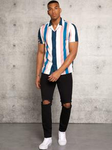 Manfinity RebelGame Men Block Striped Shirt - Multicolor - View 5