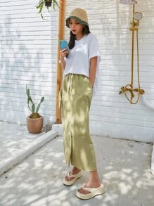 DAZY Khẩu hiệu & Hình ảnh Áo thun trễ vai - trắng - Xem 6