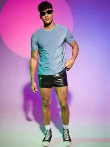 FeverCity Men Round Neck Glitter Tee