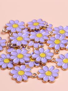 20入組極簡金屬質感雛菊形狀DIY首飾吊墜適用於項鍊,手環,耳環製作