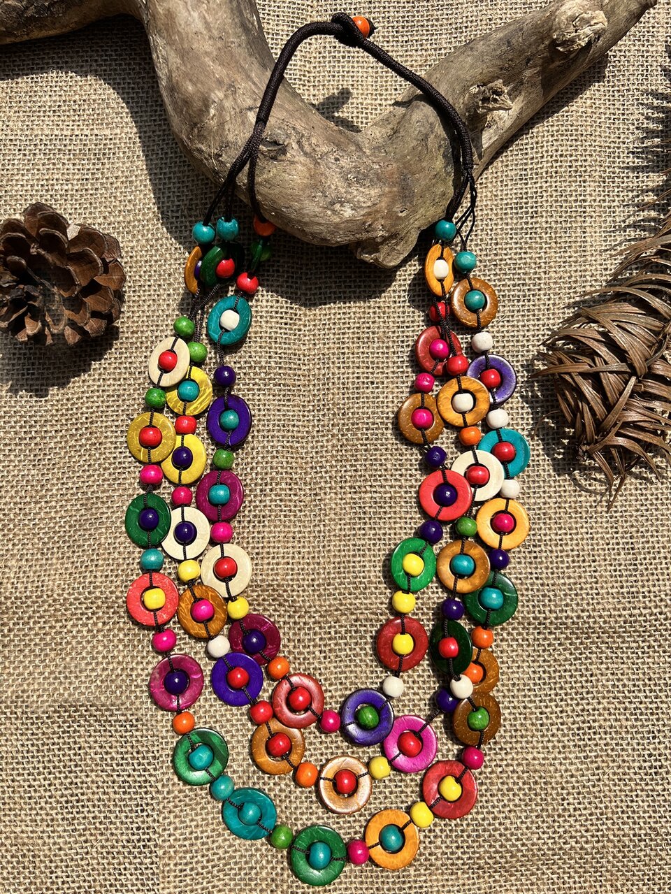 Wooden Bead Decor Layered Necklace