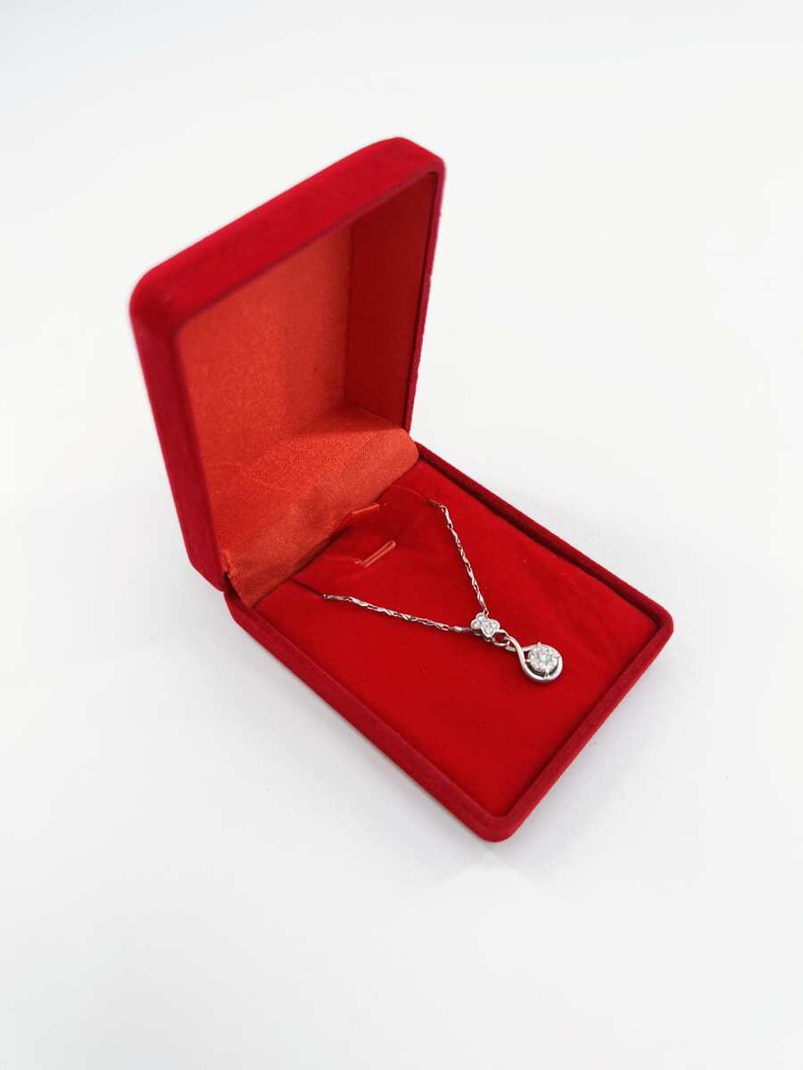 1pc Necklace Storage Box, Red Plastic Jewelry Box For Home - Red - View 1