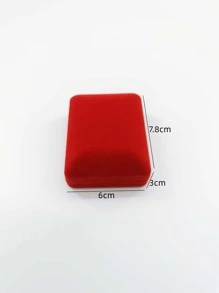 1pc Necklace Storage Box, Red Plastic Jewelry Box For Home - Red - View 3