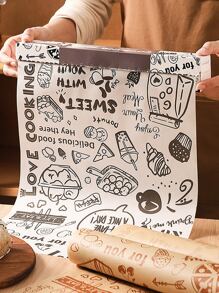 1box Graphic Print Parchment Air Fryer Kitchen Air Fryer Liners Air Fryer Paper Airfryer Air Frier - Multicolor - View 1