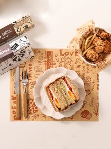 1box Graphic Print Parchment Air Fryer Kitchen Air Fryer Liners Air Fryer Paper Airfryer Air Frier - Multicolor - View 2