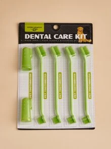 一套宠物口腔护理双头牙刷，指套式牙刷，双头设计，适用于猫、狗和其他宠物，四季皆宜。 - 綠色 - 查看 4