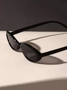 1 Pair Women's Plastic Small Oval Classic Fashion Glasses, Suitable For Street Photography, Beach Leisure And Other Occasions, Ideal For Women's Daily Outfit, Business Casual, Summer Beach Vacation, Outdoor Activities, Travel, Back To School, College Style, Campus Style And Other Occasions In Autumn And Winter. - Grey - View 4