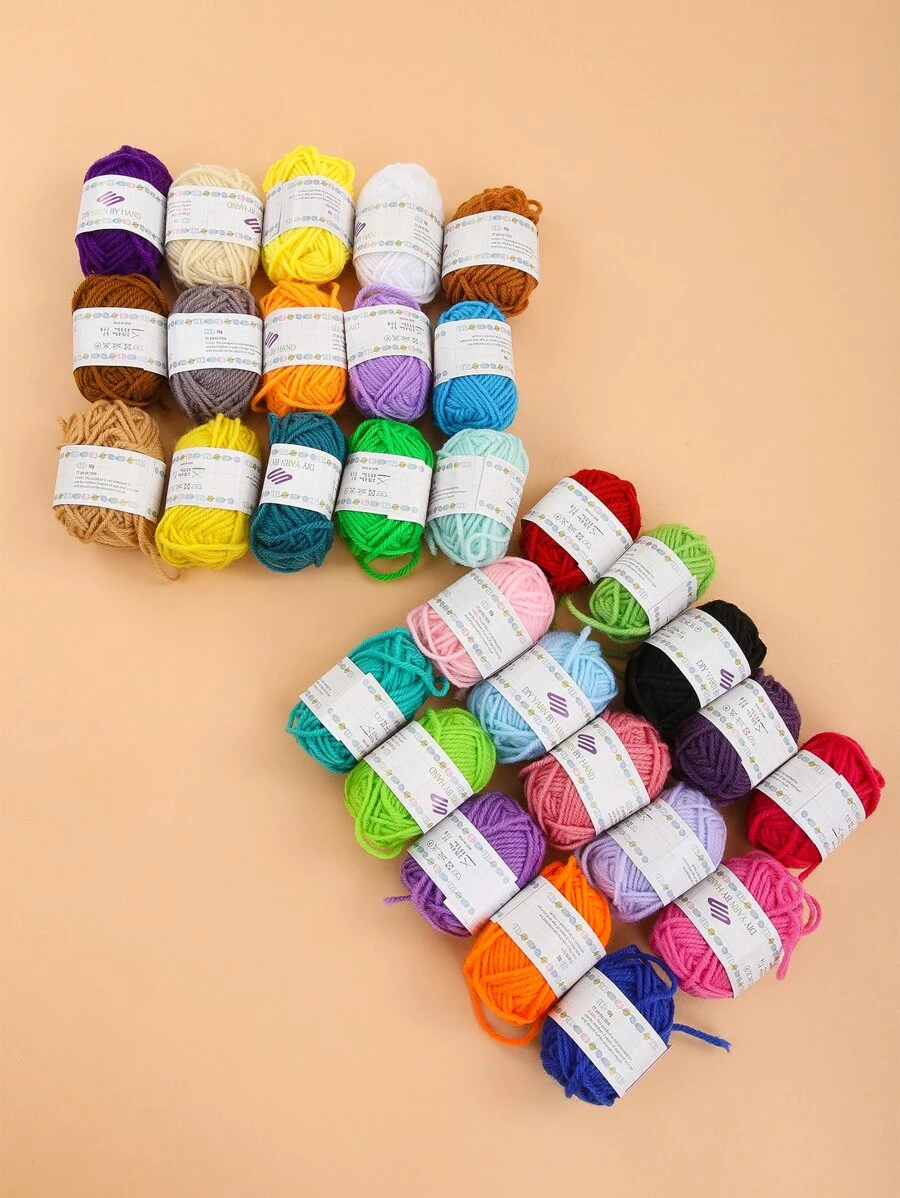 30pcs/set 10g/pc Multi-color Wool Ball Set For Handicrafts Diy Knitting Scrapbooking(random Color) - Multicolor - View 1