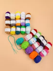 30pcs/set 10g/pc Multi-color Wool Ball Set For Handicrafts Diy Knitting Scrapbooking(random Color) - Multicolor - View 3