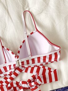 美國風格包裹式push up比基尼套裝，附帶沙灘裙 - 彩色 - 查看 5