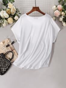 Mulvari Áo thun Plus size Lễ Các Thánh Giải trí - trắng - Xem 2