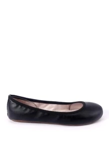 Bailarinas minimalistas, zapatos planos de mujer de color sólido elegante negro - Negro - Ver 4