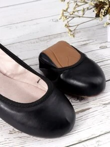Bailarinas minimalistas, zapatos planos de mujer de color sólido elegante negro - Negro - Ver 8