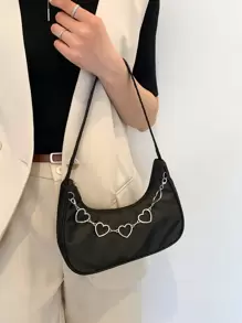 Halbmond-Stil Damen Umhängetasche mit Herzförmiger Tragekette