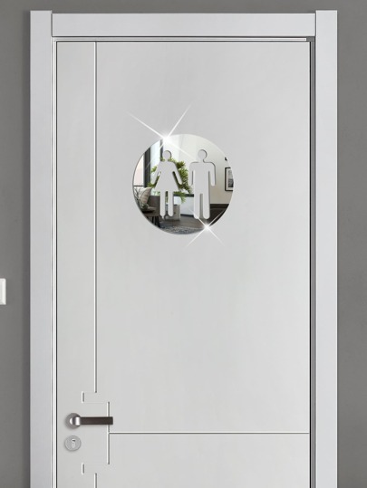 1 pezzo Adesivo specchio divisorio per bagno in acrilico rimovibile, impermeabile e anti-umidità, per hotel, centro commerciale, casa, facile installazione, decorazione da parete, decorazione per camera, decorazione per bagno, decorazione per soggiorno