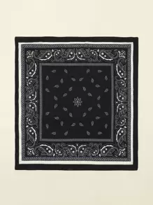 1 chiếc khăn vuông in đơn giản thập niên 70, khăn Bandana mùa xuân mới cho nữ, trang trí thắt lưng/túi xách đa năng, băng đô/khăn trùm đầu thời trang, dây buộc tóc, băng đô lý tưởng để làm nổi bật vẻ ngoài của bạn - Đen và trắng - Xem 2