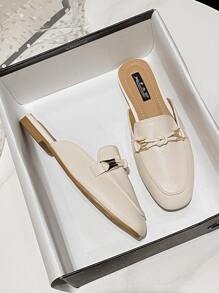 Women Flats Simpul Plain Anggun - Krem - View 4