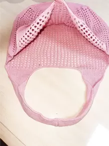 鏤空大容量鉤針編織袋 - 粉色 - 查看 6