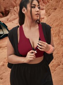 Sujetador deportivo soporte alto con cremallera