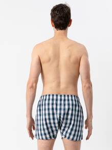 男士格紋印花平角內褲 - 彩色 - 查看 6