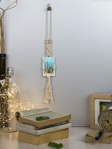 1pc Pineapple Print Braided Design Wall Hanging - Beige - View 2