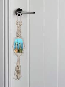 1pc Pineapple Print Braided Design Wall Hanging - Beige - View 3