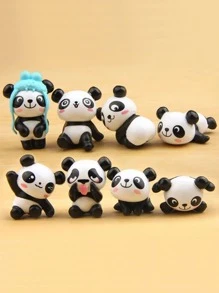 8pcs Panda Shaped Decoration Craft - Multicolor - View 1