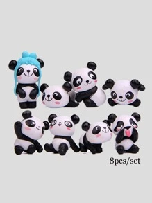 8pcs Panda Shaped Decoration Craft - Multicolor - View 4
